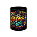 Boss Lyfe Coffee Mug — Bold Skull Street Art Accent Mug