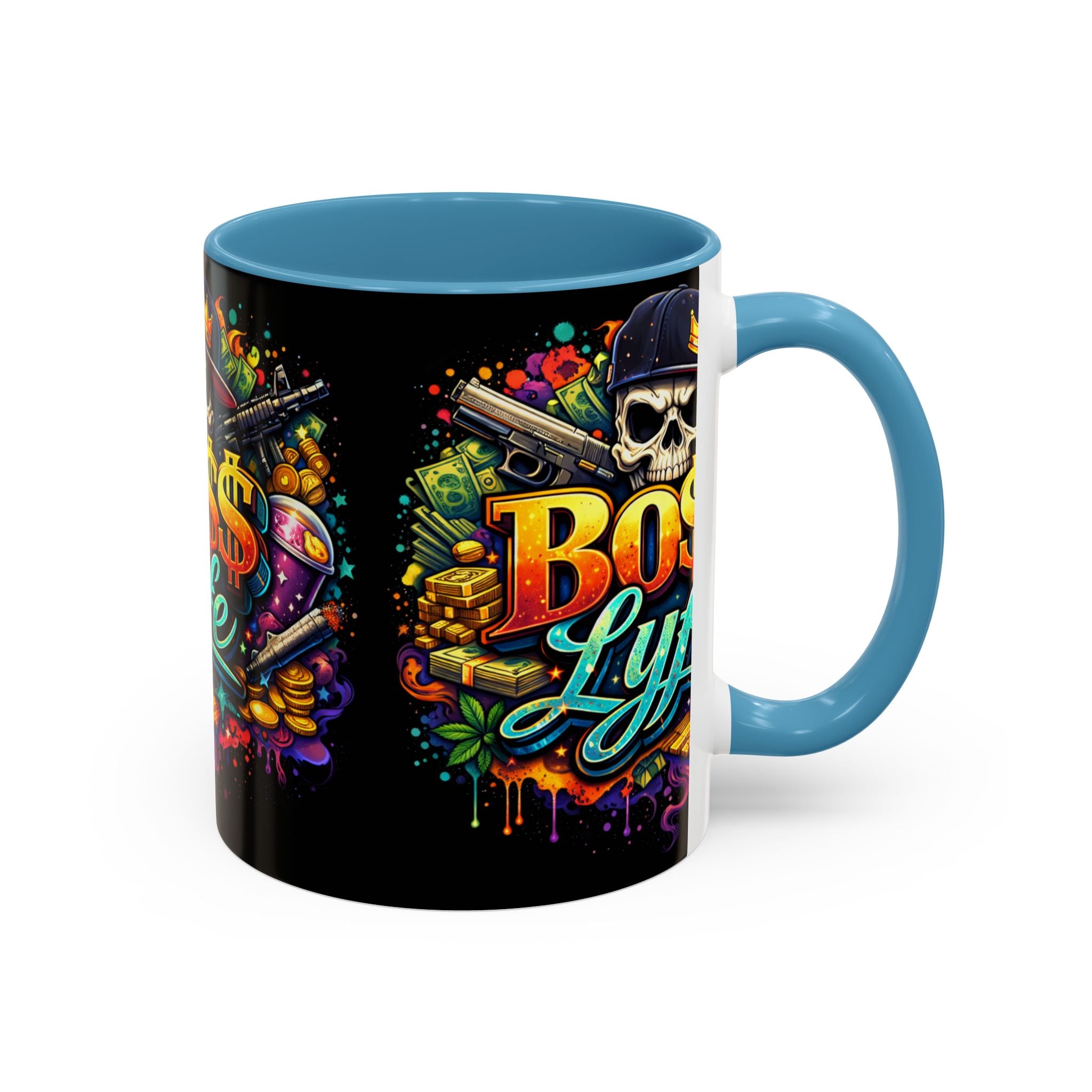 Boss Lyfe Coffee Mug — Bold Skull Street Art Accent Mug