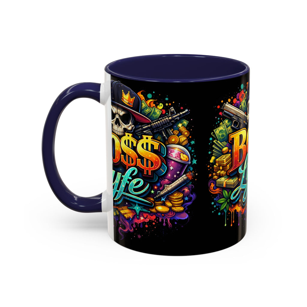 Boss Lyfe Coffee Mug — Bold Skull Street Art Accent Mug
