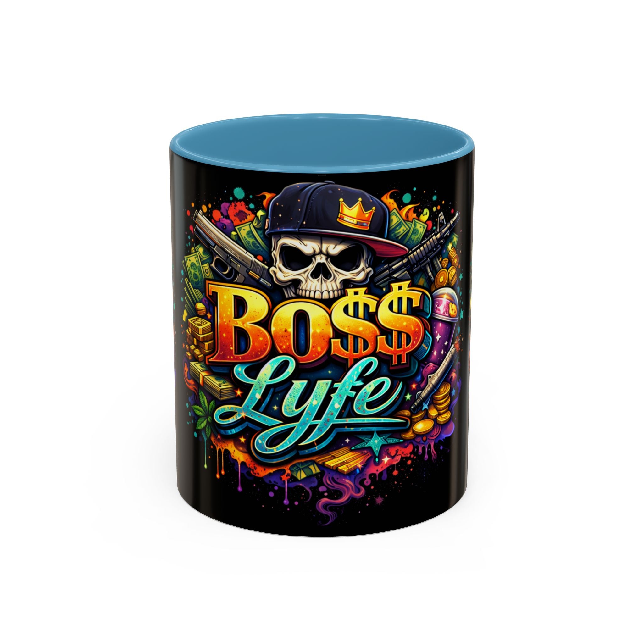 Boss Lyfe Coffee Mug — Bold Skull Street Art Accent Mug