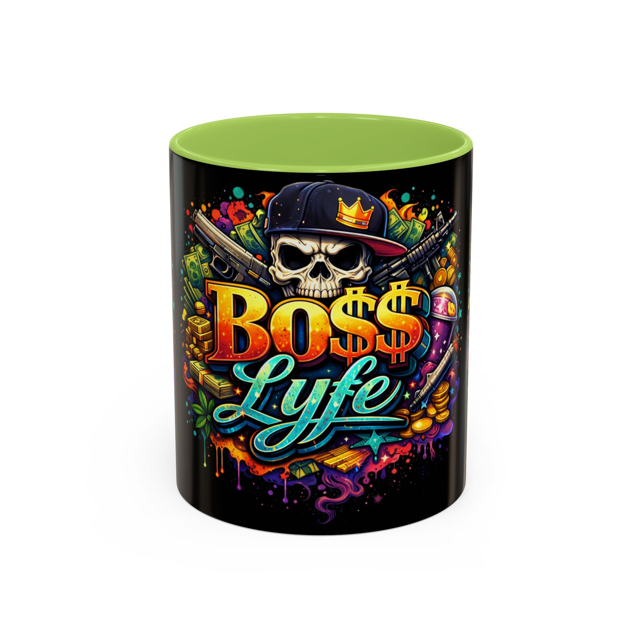 Boss Lyfe Coffee Mug — Bold Skull Street Art Accent Mug