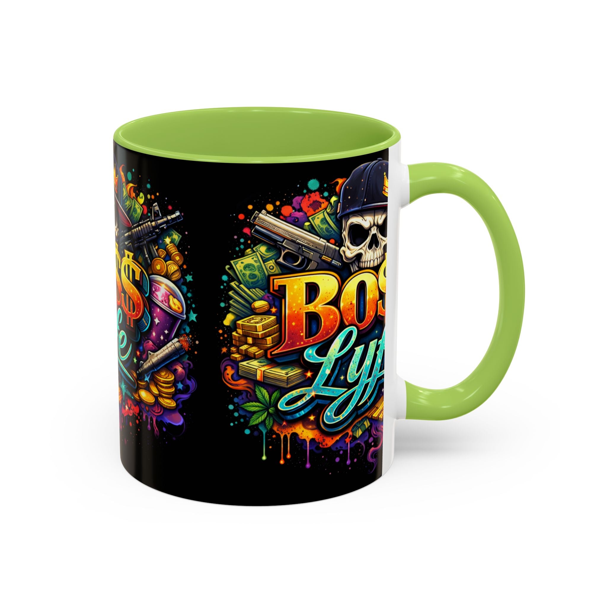 Boss Lyfe Coffee Mug — Bold Skull Street Art Accent Mug