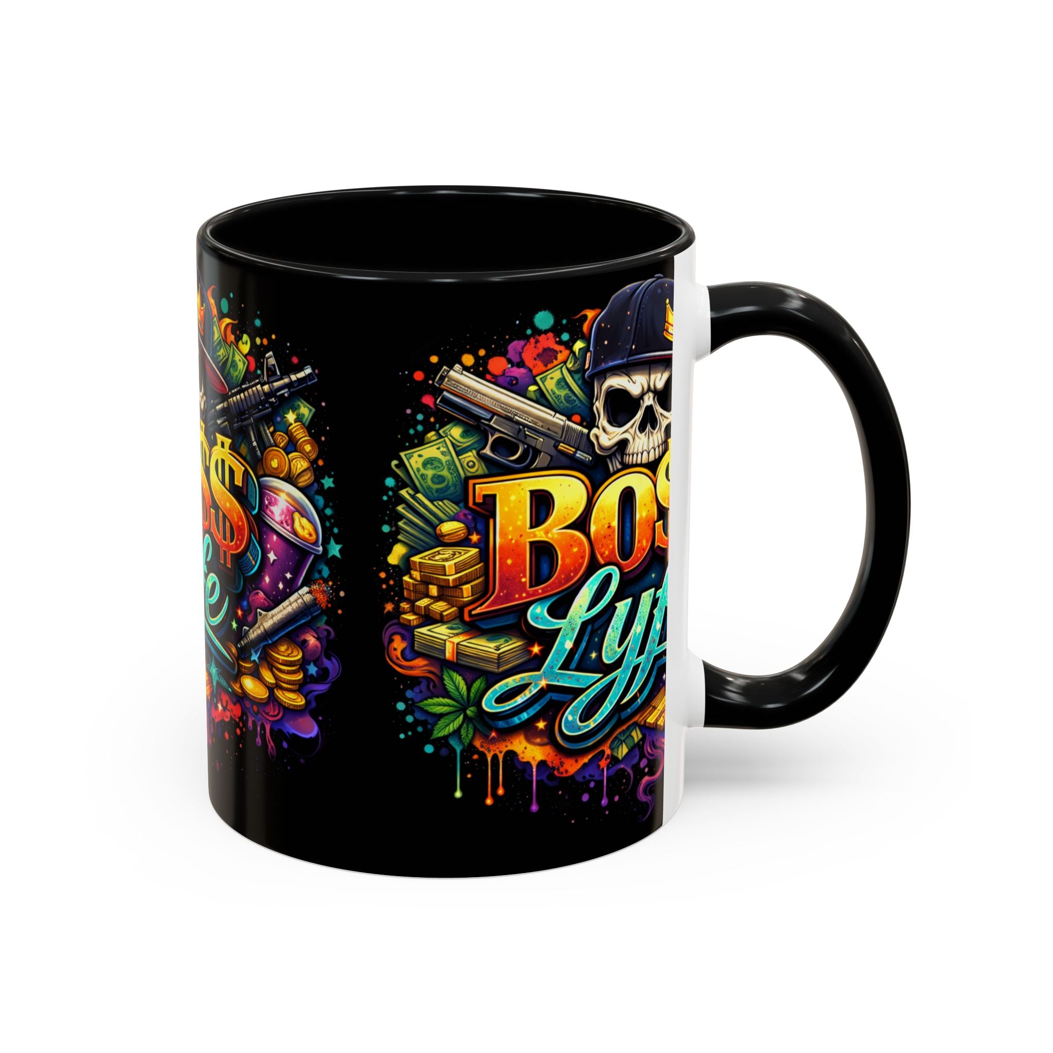 Boss Lyfe Coffee Mug — Bold Skull Street Art Accent Mug