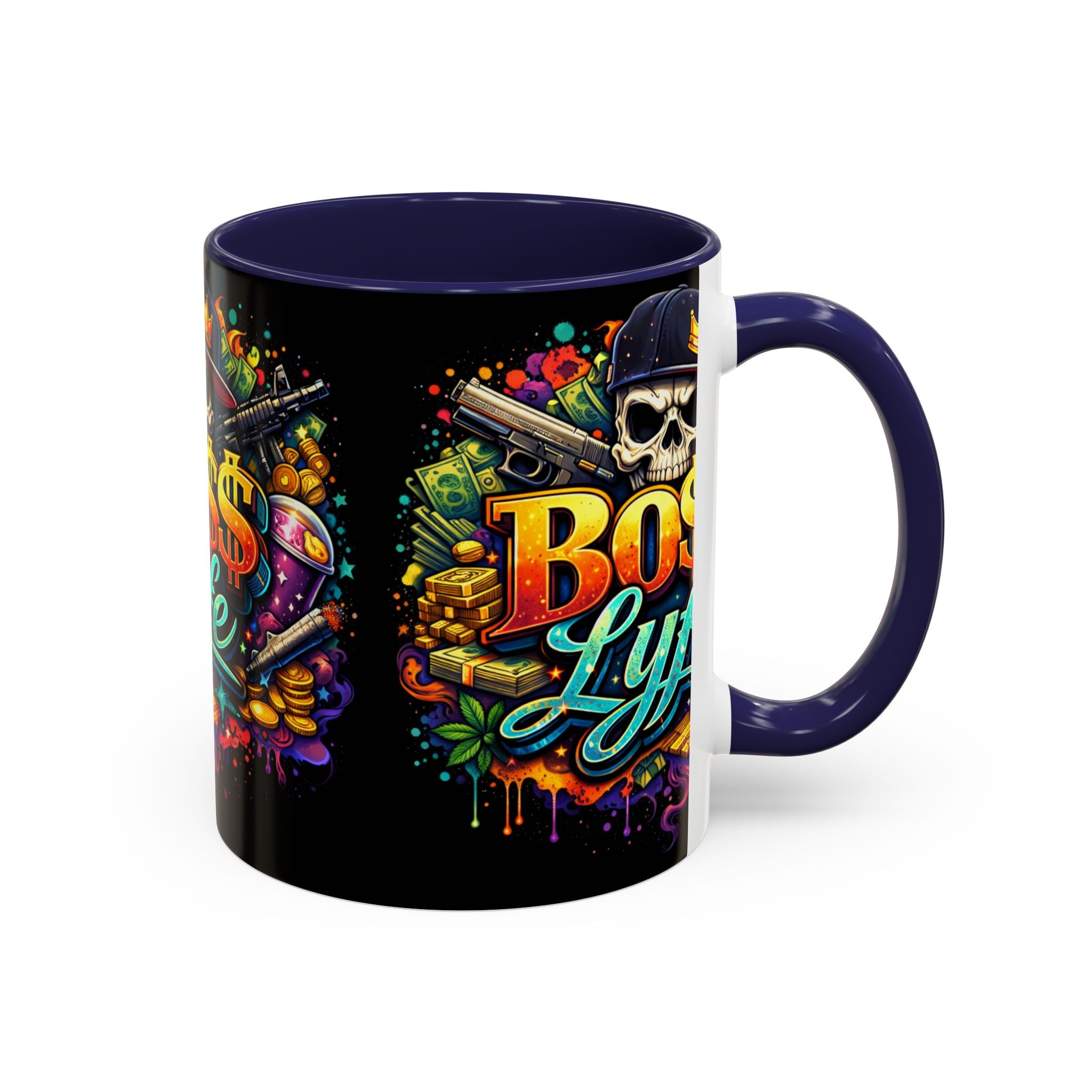 Boss Lyfe Coffee Mug — Bold Skull Street Art Accent Mug