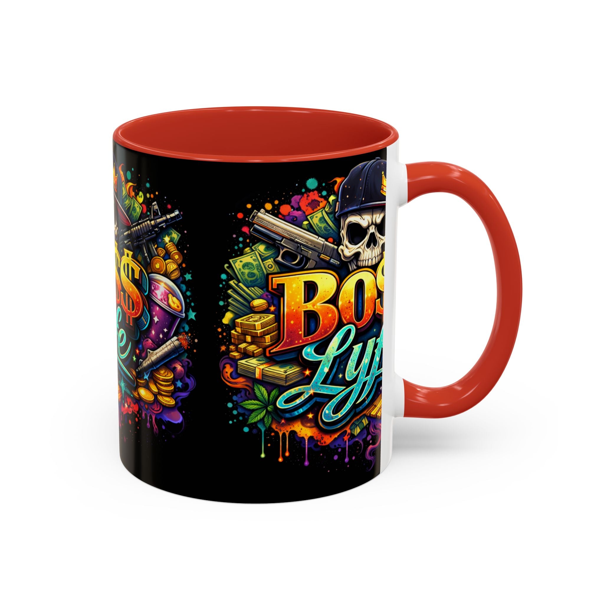 Boss Lyfe Coffee Mug — Bold Skull Street Art Accent Mug