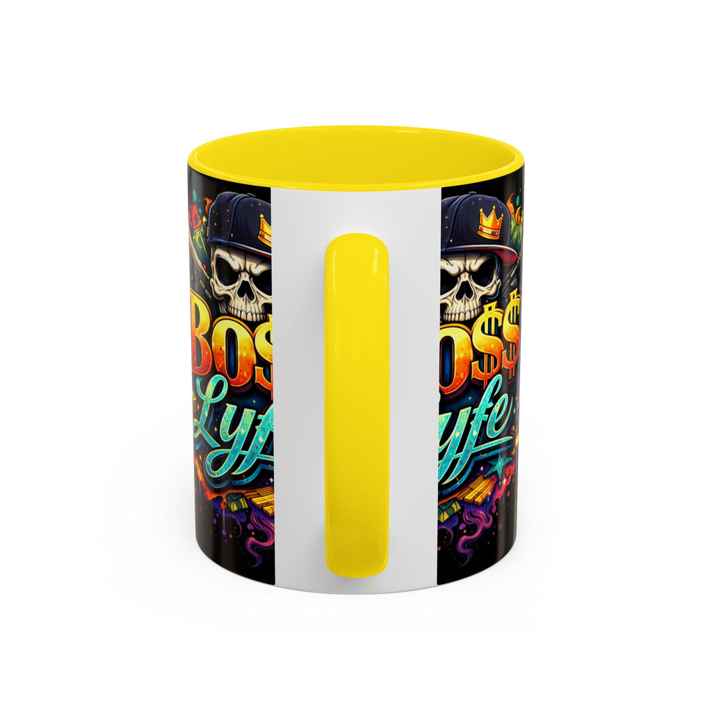 Boss Lyfe Coffee Mug — Bold Skull Street Art Accent Mug