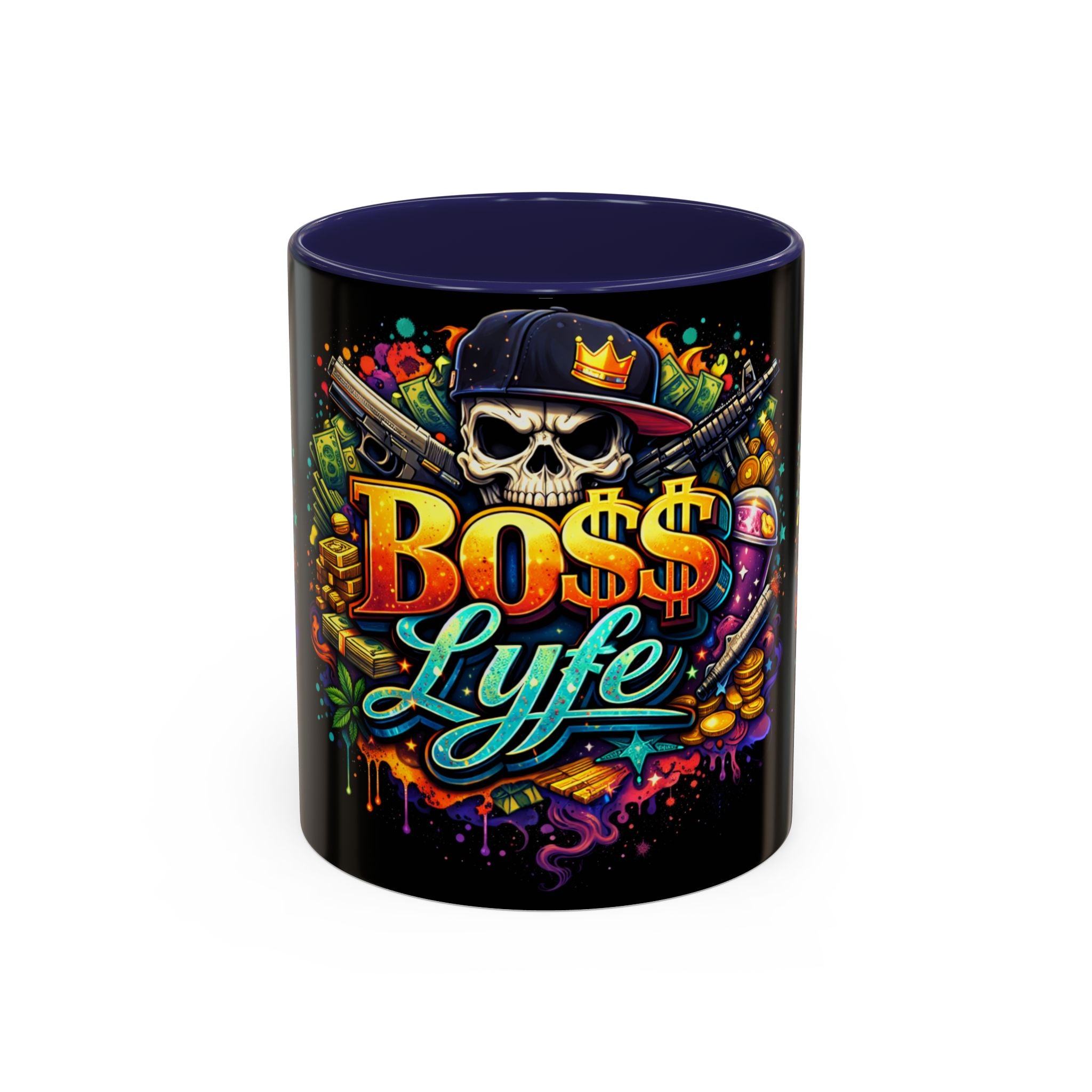 Boss Lyfe Coffee Mug — Bold Skull Street Art Accent Mug