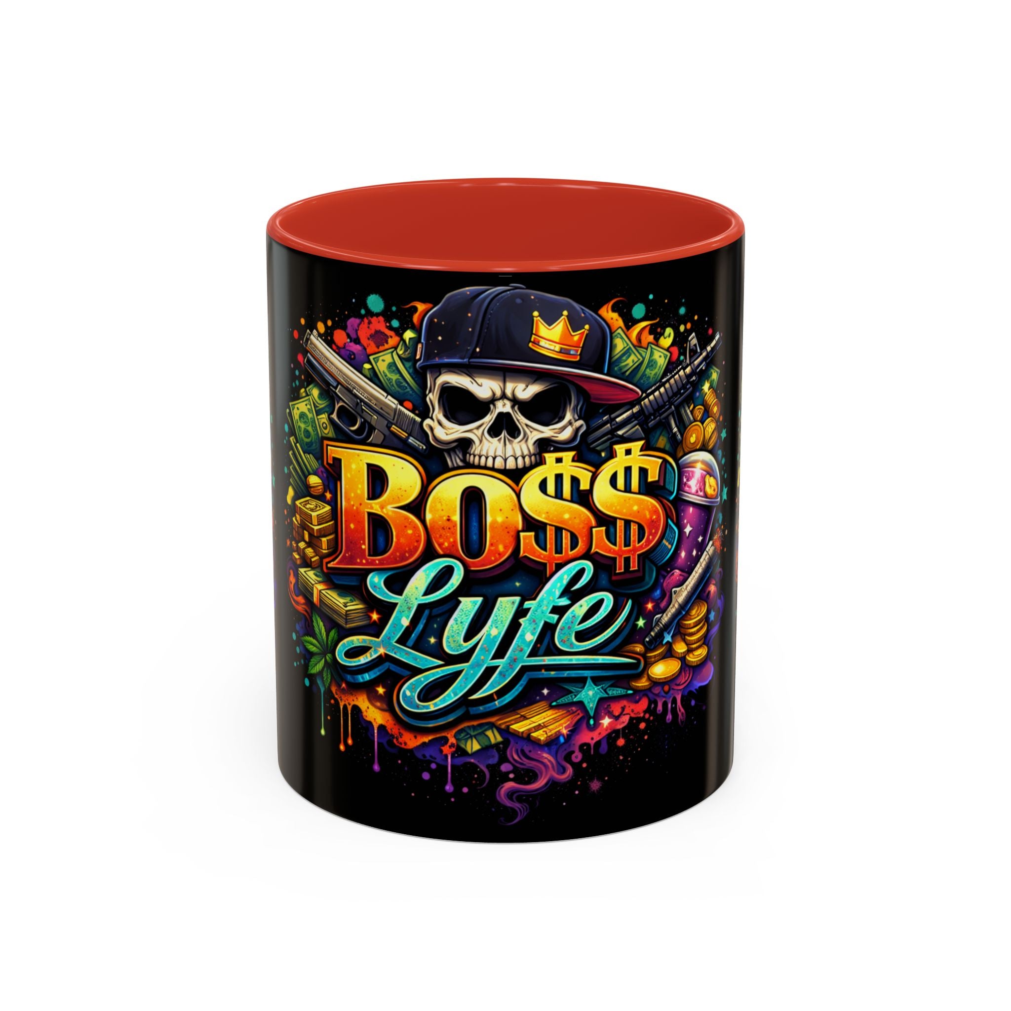 Boss Lyfe Coffee Mug — Bold Skull Street Art Accent Mug