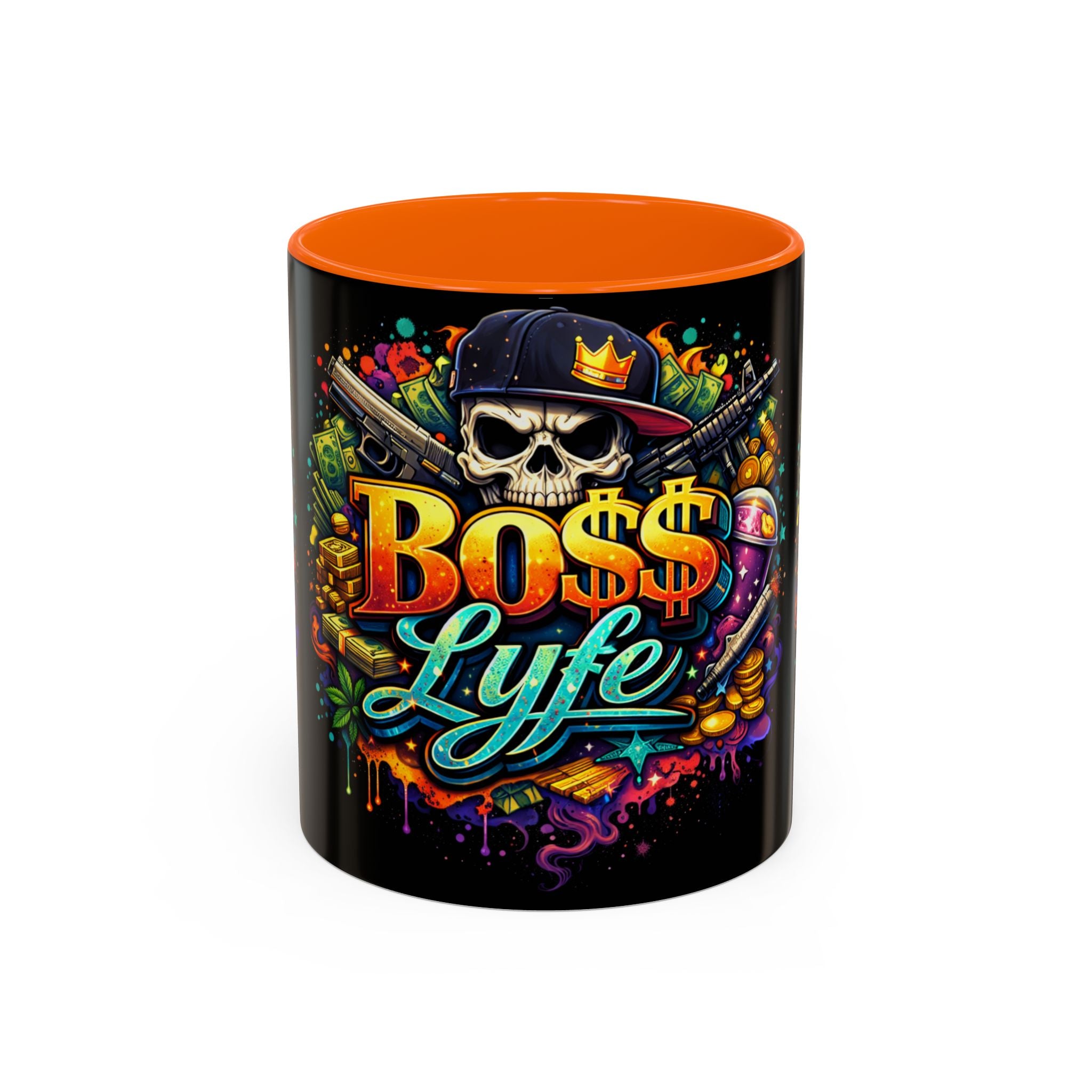 Boss Lyfe Coffee Mug — Bold Skull Street Art Accent Mug
