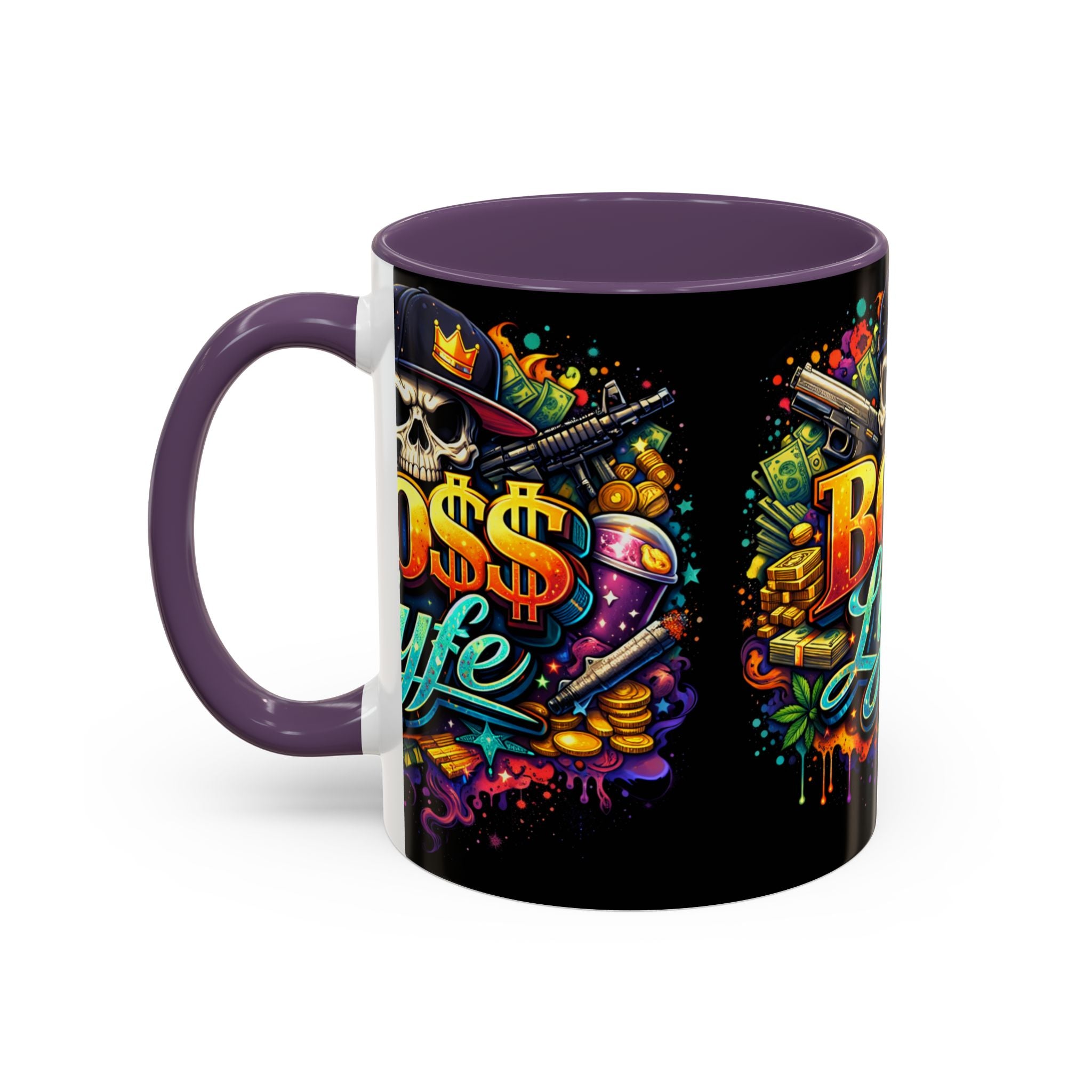 Boss Lyfe Coffee Mug — Bold Skull Street Art Accent Mug