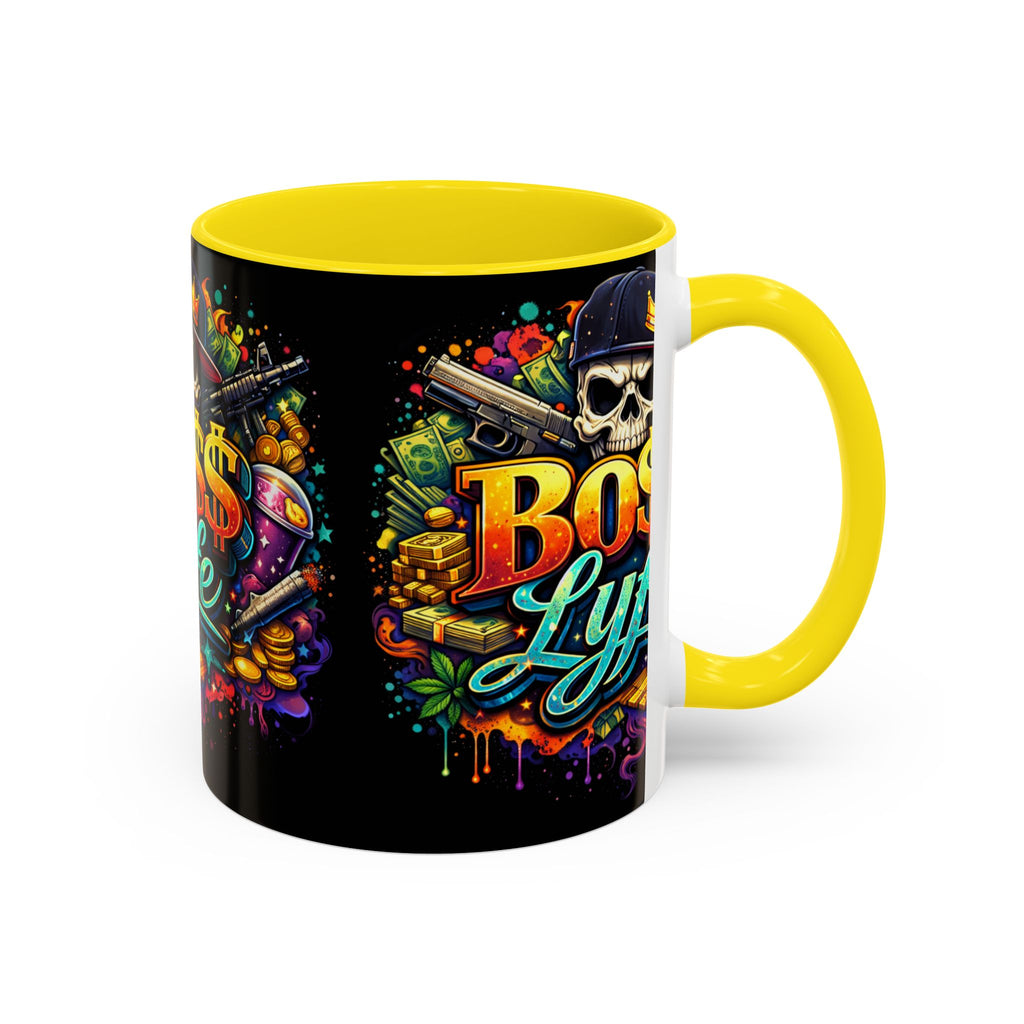 Boss Lyfe Coffee Mug — Bold Skull Street Art Accent Mug