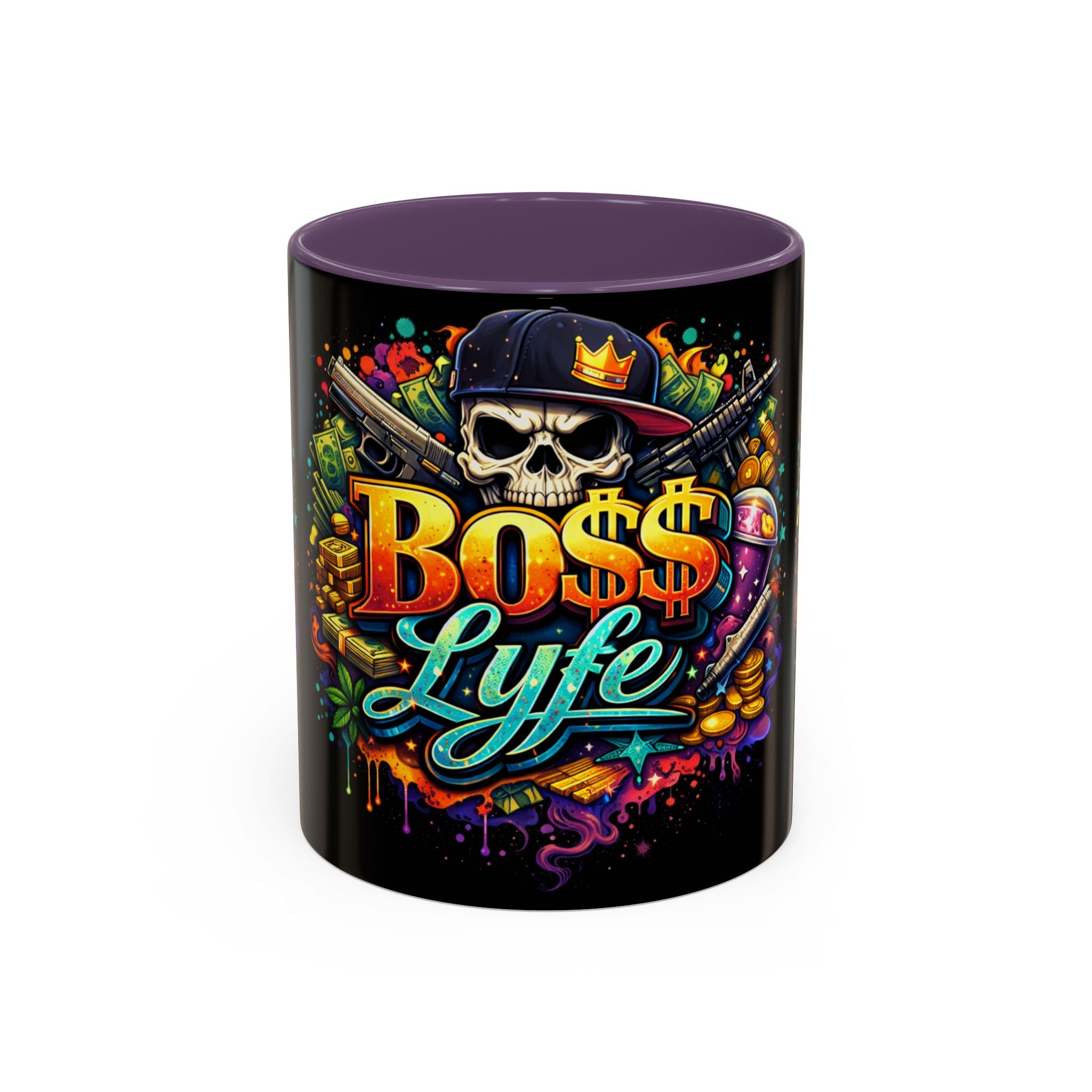 Boss Lyfe Coffee Mug — Bold Skull Street Art Accent Mug