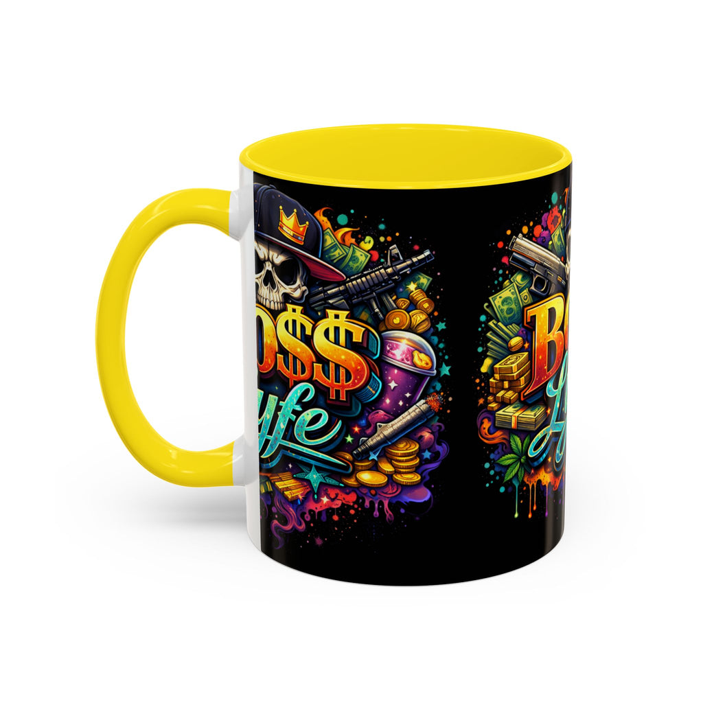 Boss Lyfe Coffee Mug — Bold Skull Street Art Accent Mug
