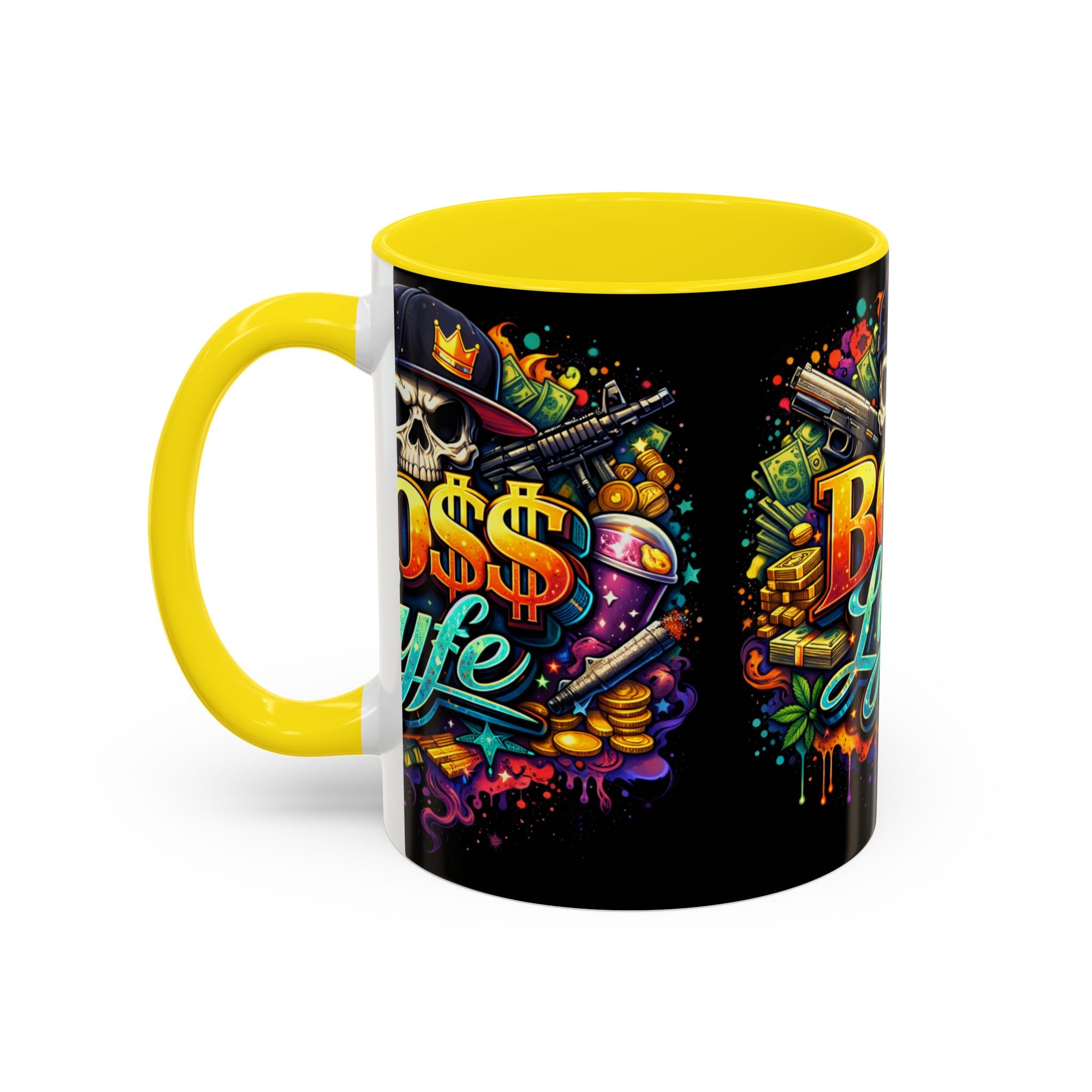 Boss Lyfe Coffee Mug — Bold Skull Street Art Accent Mug