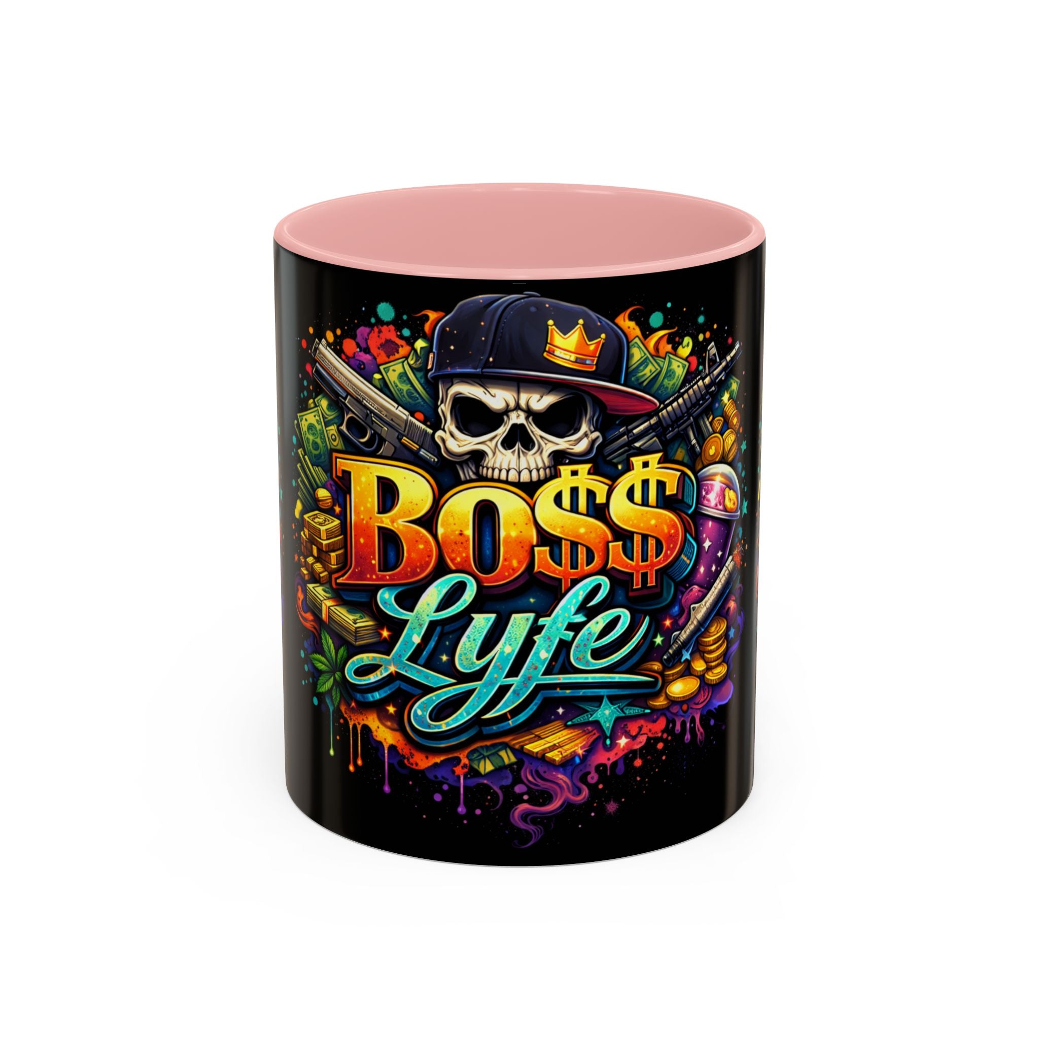 Boss Lyfe Coffee Mug — Bold Skull Street Art Accent Mug